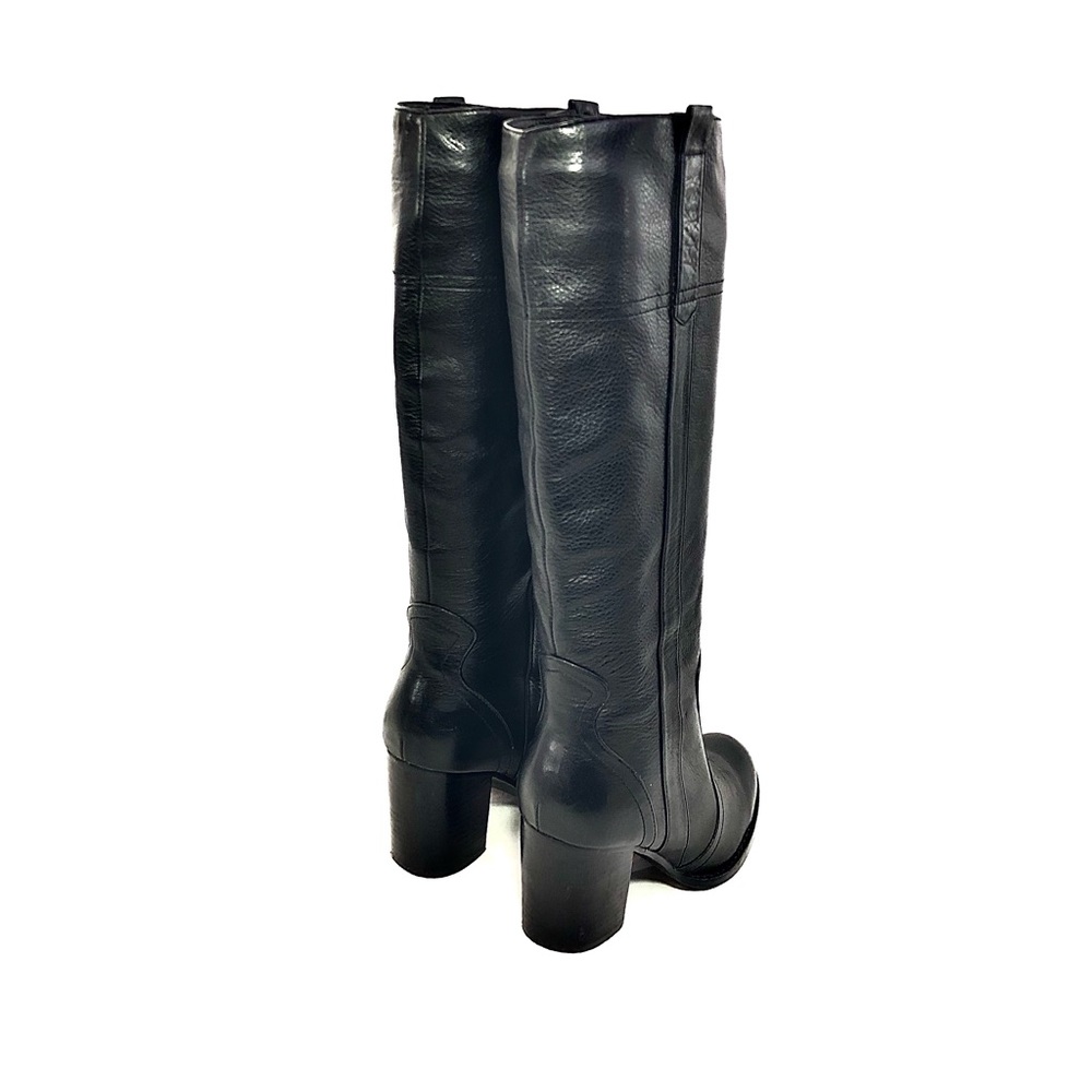 Steve Madden Black Leather Knee-High Heeled Boots - Picture 9 of 12